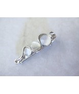 Platinum gray white stone silver metal alligator hair claw clip clamp for fine - $9.95