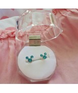 Mouse Earrings~Mickey Aqua Blue Crystal .925 Sterling Silver Stud Post D... - $7.80