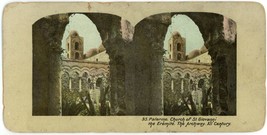 c1900&#39;s Colorized Stereoview Palermo. Church of St. Giovanni, Sicily Italy - £10.96 GBP