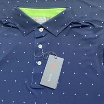 Kjus Sotto Polo Golf Shirt Navy Golf All Over Print UPF Mens Size XL 54 New SS - £44.47 GBP