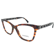 Chanel Eyeglasses Frames 3429-Q c.714 Tortoise Palladium Woven Leather 5... - $336.59
