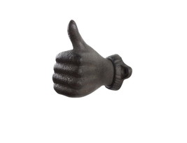 [Pack Of 2] Cast Iron Thumbs Up Decorative Metal Wall Hook 3&quot;&quot; - £45.05 GBP