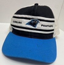 Vintage Carolina Panthers Snapback Trucker Hat Cap NFL Mesh Cotton Polyester - £32.85 GBP