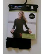 Cuddl Duds Long Sleeve Crew top Black Size X-Small - $15.82