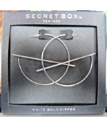 3/4 Hoop Earrings Large G Hoops Secret Box WHITE GOLD DIPPED - $8.81