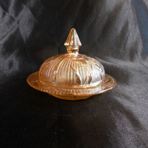 Orange Carnival Glass Covered Butter or Cheese Dish # 22960 - £25.59 GBP