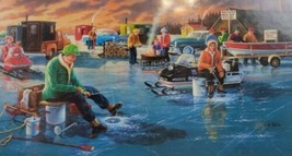 Fishing Puzzle Fisherman SunsOut Ken Zylla 300 Pc Winter Sport Ice Contest RARE - £11.12 GBP