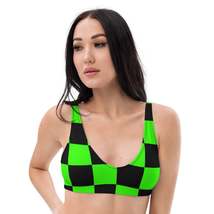 Autumn LeAnn Designs® | Adult Padded Bikini Top, Checkers,  Bright Neon ... - £30.63 GBP