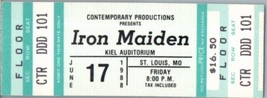 Iron Maiden Untorn Konzert Ticket Stumpf Juni 17 1988 St Louis - £31.57 GBP