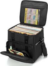 Trunab Vinyl Record Carrying Bag Vinyl Albums Storage Case, With, Collection - £41.90 GBP