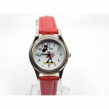 Disney Minnie Mouse Watch Women New Battery Accutime Red Band 25mm - £15.77 GBP