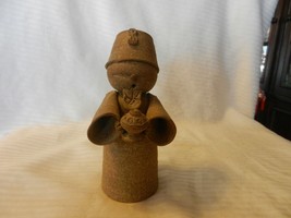 Hand Made Brown Clay Wise Man Bearing Gift Figurine 7&quot; Tall - £23.49 GBP