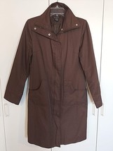 ATMOSPHERE LADIES BROWN RAINCOAT-JR L-COTTON/POLYAMIDE-GENTLY WORN-CUTE-... - $9.49