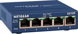 - 5-Port 10/100/1000 Gigabit Ethernet Unmanaged Switch - Blue - £66.85 GBP