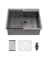 25&quot; Gunmetal Black Drop-In Kitchen Sink - $4,969.12 MXN