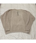 Eddie Bauer Cotton Henley Fisherman Sweater Mens XL Beige Made In USA Vi... - $38.08 CAD