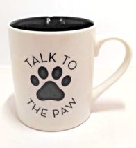 Winifred &amp; Lily Talk To The Paw 16oz LG Coffee Mug White Porcelain With Handle - £10.63 GBP