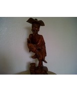 Carved Statue large 15&quot; Chinese God of Prosperity Lu c1940 (of Fu Lu Shou) - $79.00