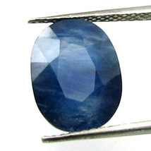 Certified 8.27Ct Natural Blue Sapphire (Neelam) Oval Cut Gemstone - £79.10 GBP