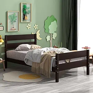 With Headboard And Footboard Design,Solid Wood Bedframe,Perfect For Dorm... - $228.99