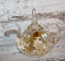 VTG Art Glass Teapot Ring Holder Paperweight Unique Gifts St Clair Maude Bob - £23.31 GBP