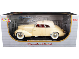 1936 Cord 810 Coupe Yellow w Cream Top Red Interior 1/18 Diecast Car Sig... - £71.74 GBP
