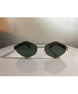 Unisex, octagonal sunglasses with green lenses and gold + tortoise shell frame. - $10.00