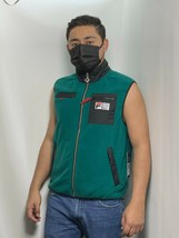 Men&#39;s Fila Green | Black Full Zip Fleece Vest Tracksuit - £150.73 GBP