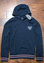 Armani Exchange A/X $170 Men&#39;s Sustainability Navy Logo Patch Cotton Hoodie L - £51.04 GBP