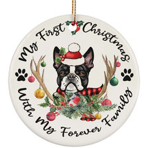 My First Christmas Boston Terrier Dog With Deer Anlters Ornament Gift Tree Decor - £12.19 GBP