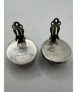 Sterling Silver TB-107 Mexico Marked Clip On Earrings 19.8g Basket Weave - $44.50