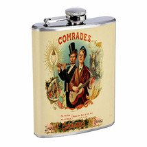 Vintage Cigar Box Poster D5 Flask 8oz Stainless Steel Hip Drinking Whiskey - £11.69 GBP