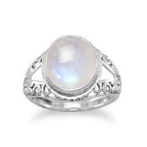 Sterling Silver Rainbow Moonstone Ring - £44.33 GBP