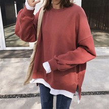 Sweatshirts Women Hoodies Teens Solid Shirt Long Sleeve Short Pullover Loose Swe - £56.05 GBP