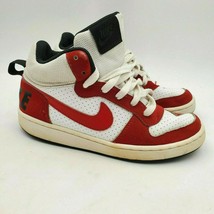 Nike Court Borough Shoes Size 4Y 839977-103 White Red Sneakers - £26.35 GBP