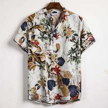 Slim shirt men contrast color printing shirt men - £18.38 GBP