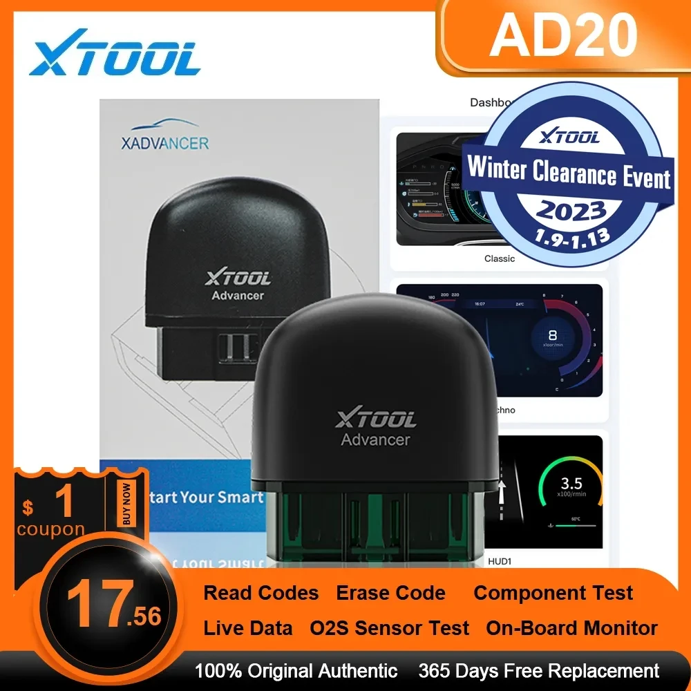 XTOOL AD20 Advancer OBD2 Code Reader Scanner Car Engine Diagnostic Tools Android - $86.38