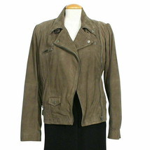Lucky Brand Deep Taupe Suede Moto Motorcycle Jacket Xl - £196.90 GBP
