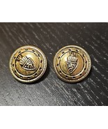 Vintage Crown and Crest Lion Brass Buttons Set of 2 - $17.42