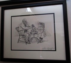 Original Lee Dubin Pencil Sketch &quot;Puupy&#39;s Visit Doctor&#39;s Office&quot; - £1,199.03 GBP