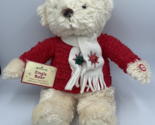 Hallmark Jingle Bear 14&quot; Christmas Teddy Bear Plays Jingle Bells With Ta... - £9.91 GBP