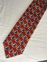 Vintage Jos A Bank Executive Collection Tie Red Blue Gold All Silk USA Made - $186.24 MXN