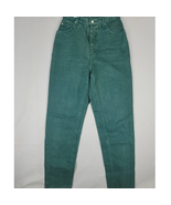 VTG Whooz Blooz Jeans Women&#39;s Size 9/10 Green Denim Taper Mom Pants High... - £19.44 GBP