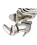 Bebe NEDDA White and Gold Strappy Sandals size 8 - $43.22 CAD