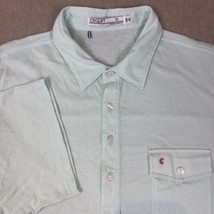 CRIQUET Shirt Men&#39;s XL Teal Short Sleeve Casual Golf Polo Pocket Organic Cotton - £17.16 GBP