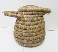 VTG  Seminole African Native American Woven COILED Palm Pitcher Basket Container - £154.51 GBP