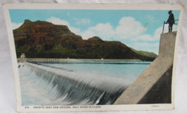 H Herz Postcard #216 Granite Reef Dam Arizona Salt River in Flood Low Wa... - $2.96