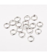 20 Jump Rings Antique Silver Tone Open Split Ring 8mm BULK Findings - $4.76 CAD