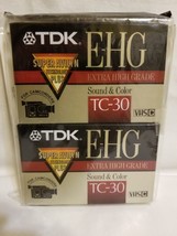 NOS 2pc TDK Super Avilyn E-HG Extra High Grade TC-30 Camcorder Tape Sealed - $19.79