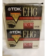 NOS 2pc TDK Super Avilyn E-HG Extra High Grade TC-30 Camcorder Tape Sealed - $19.79